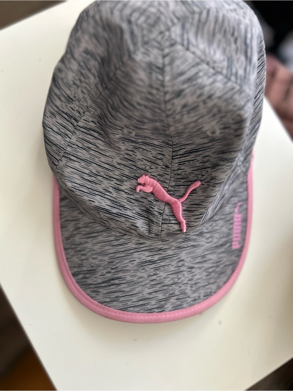 Puma Kids Grey Heather Cap with Pink Trim